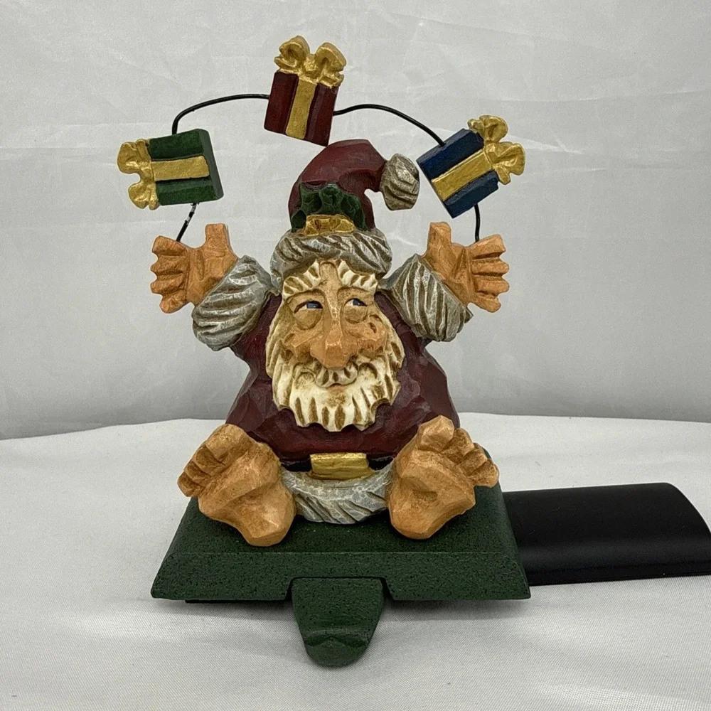 STOCKING HANGER VINTAGE 2000 SANTA BY DAVID FRYKMAN RARE